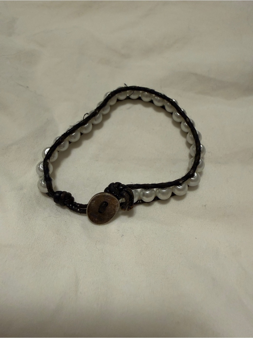 Chan Luu Pearl Bead and leather bracelet